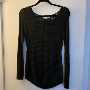 Pink Rose black sweater